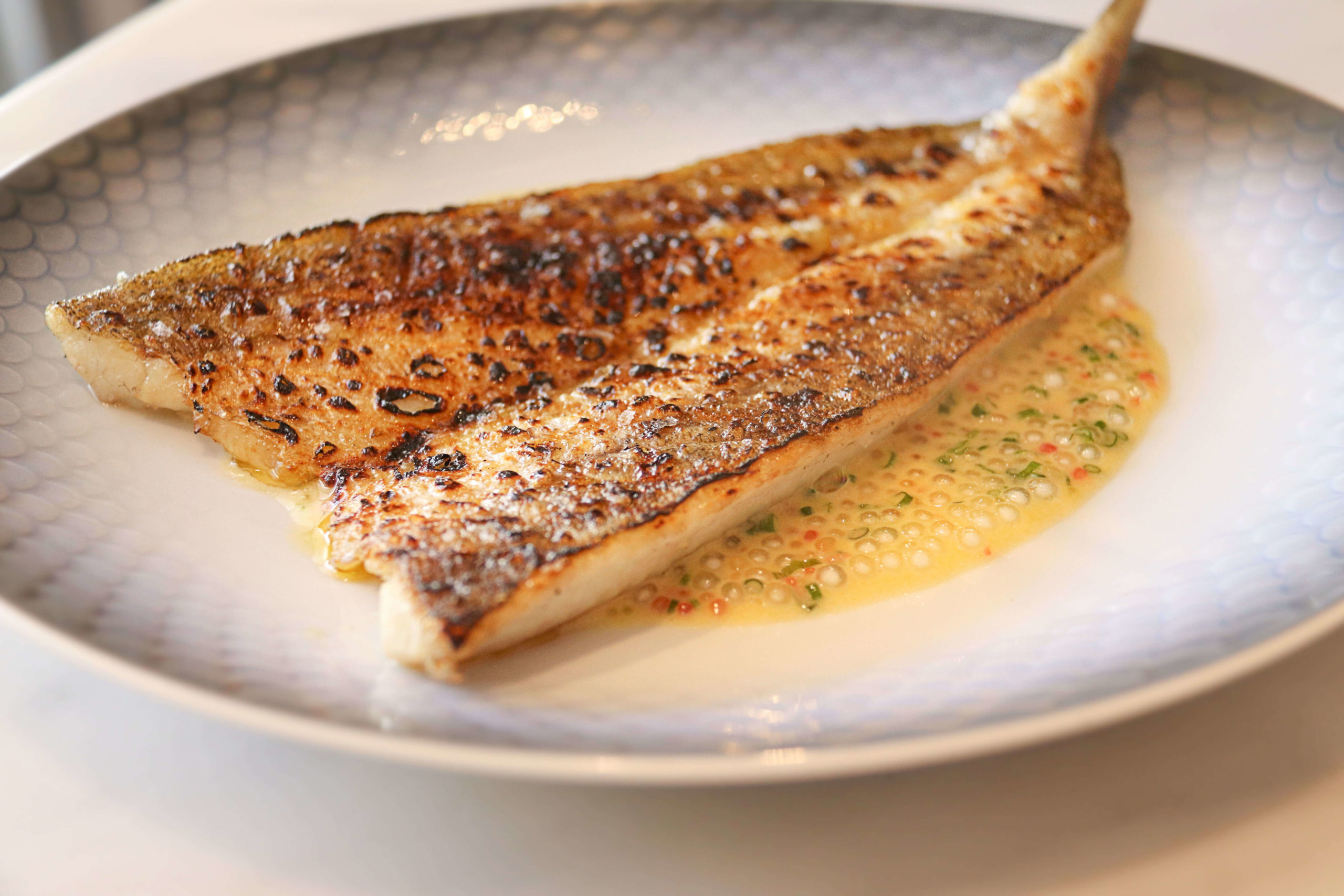 Corner Inlet King George Whiting With Tapioca, Finger Lime & Chives