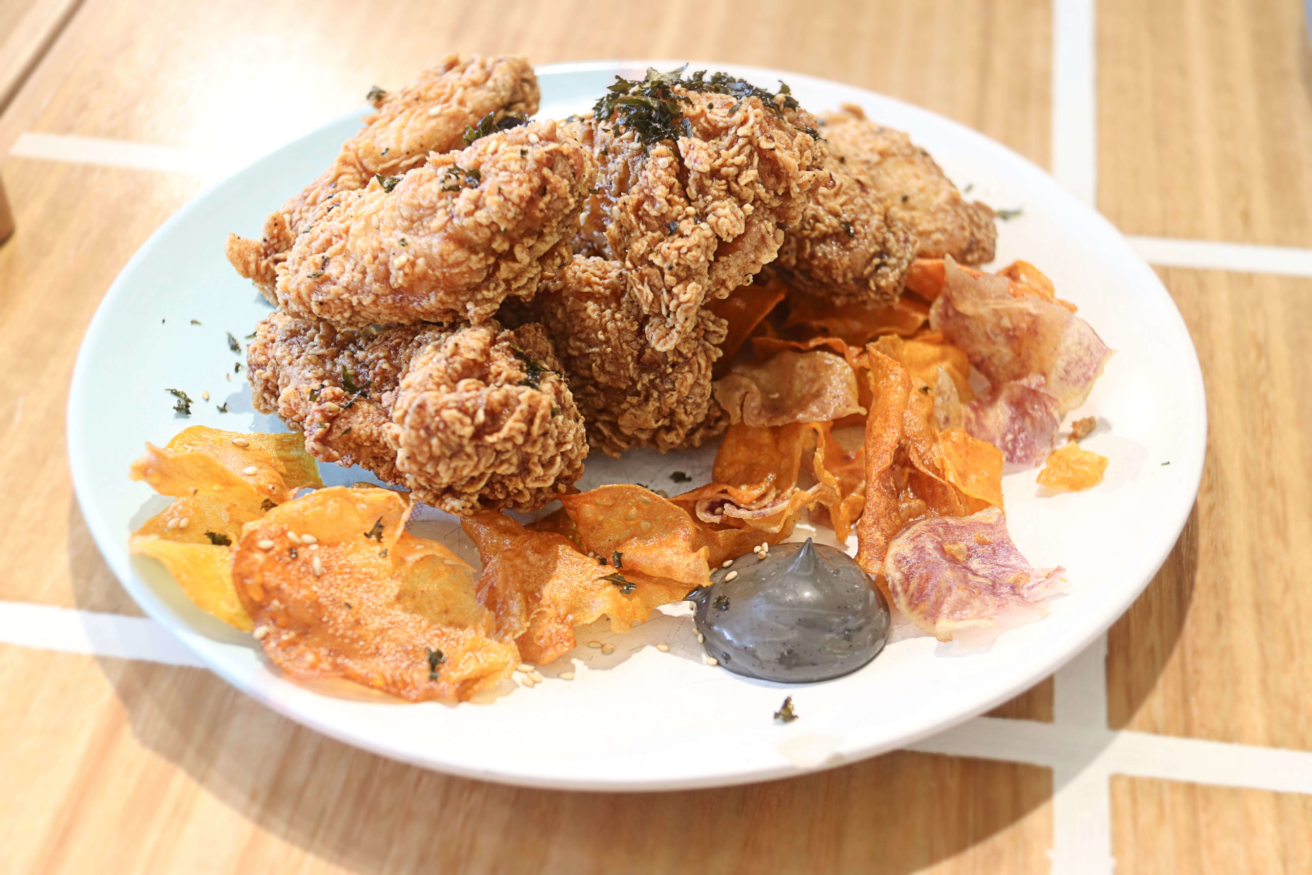 Give Me Wings Fried Chicken Wings With Yuzu Mayo And Sweet Potato Chips