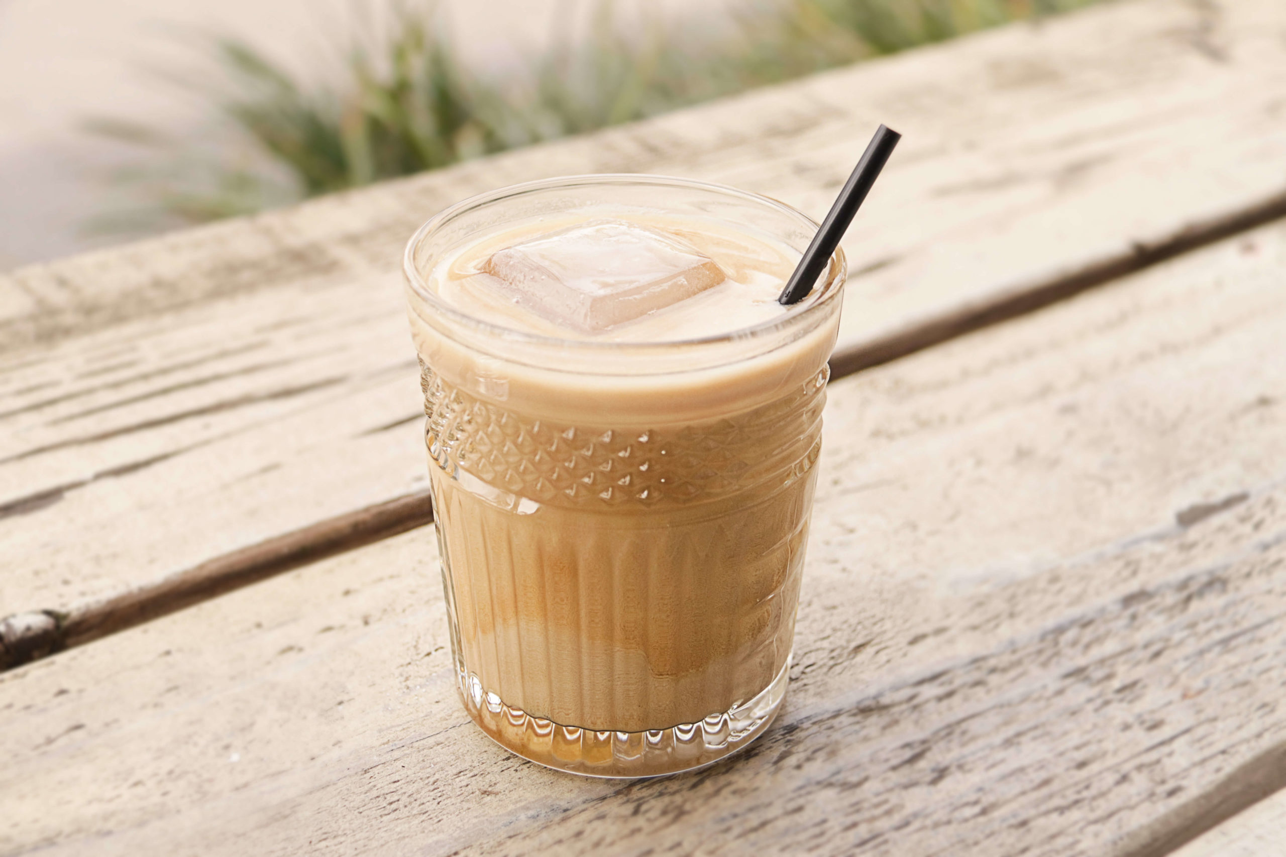 Iced Latte With Straw