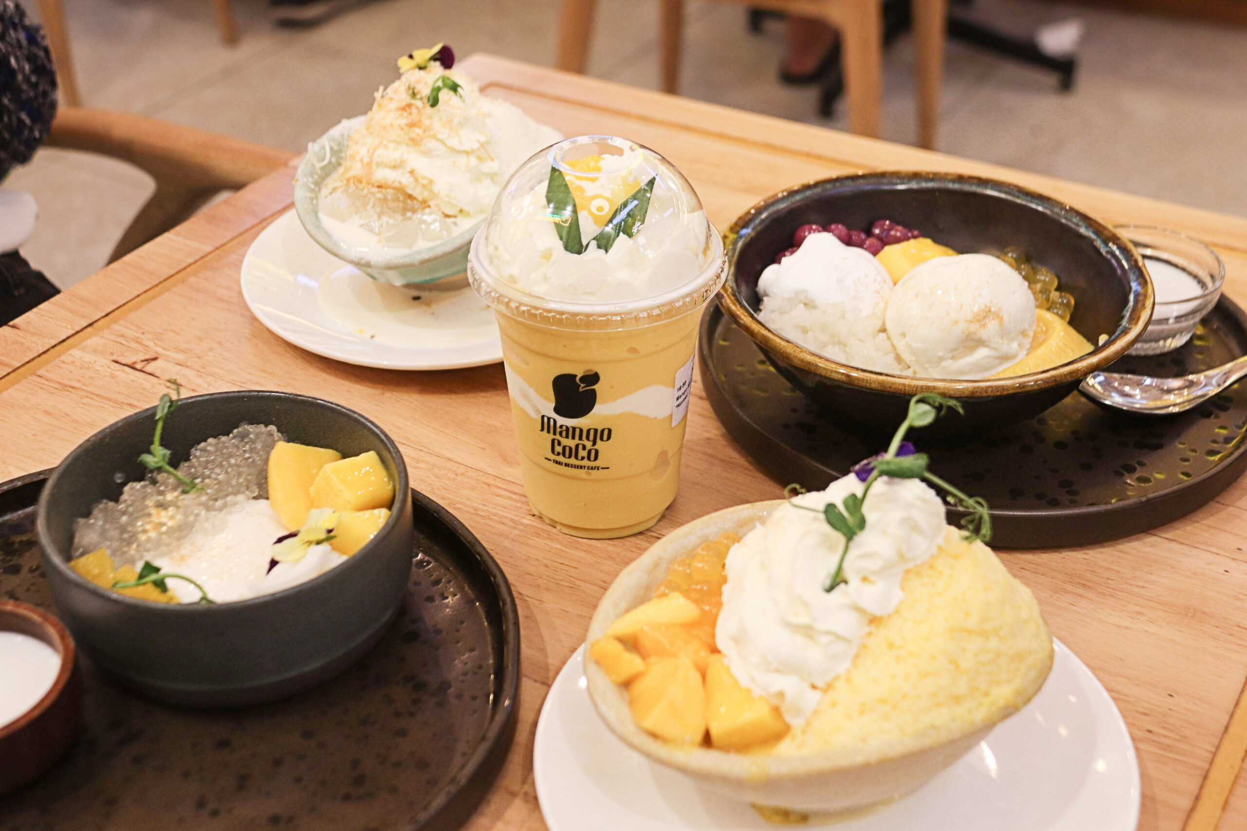 Selection Of Mango Themed Thai Desserts